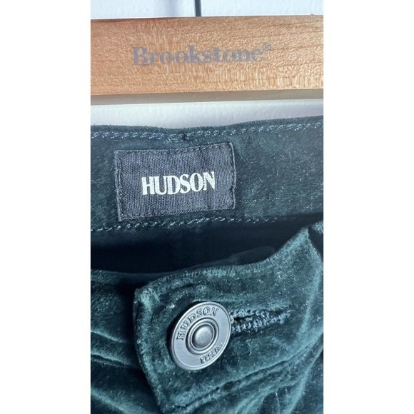 HUDSON Womens Green Velvet Barbara High Waist Super Skinny Ankle Pants Size 25 - Picture 5 of 10